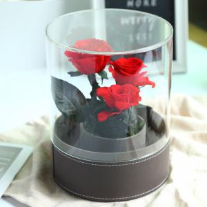 PU Base Round Acrylic Flower Box