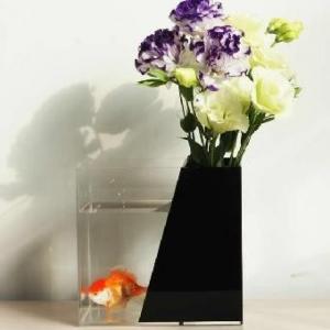 Qcy Factory Direct Prices Creative Transparent Fish Tank with Flower Vase