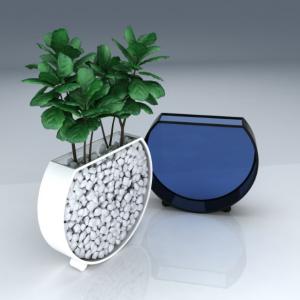 New Design Acrylic Half Round Desktop Flower Vase for Home Decoration