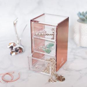 Rose Gold Desk Acrylic Cosmetic Jewelry Organizer