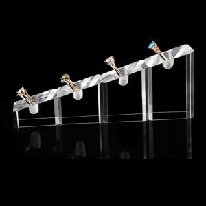 Acrylic Ring Display Stand Holder for Engagement Ring Fine Jewelry Display Store Gallery (Set of 4)