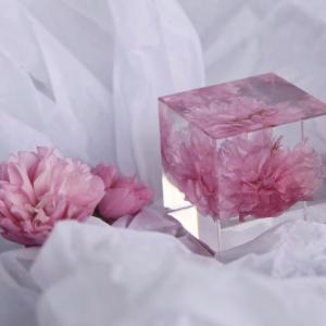 Built in Flower Clear Acrylic Cube