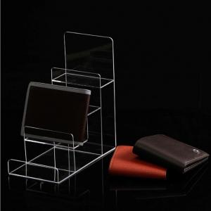 Custom Transparent Acrylic Step Wallet Cosmetics Display Stand