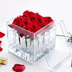 Luxury Acrylic Transparent Cover Drawer Flower Boxes with Lids Transparent Acrylic Flower Box
