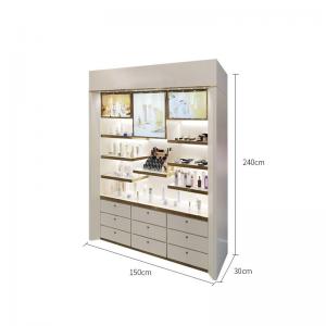Hot Sale Cosmetic Showcase Display Unit Wooden Nail Care Makeup Cabinet with Light Box
