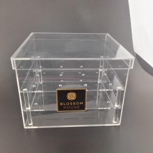 High Grade Acrylic 3 Tier Flower Container Plastic Rose Box