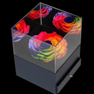 High Quality Transparent Clear Acrylic Rose Flower Box