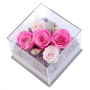 High Quality Transparent Clear Plastic Flower Acrylic Rose Flower Box
