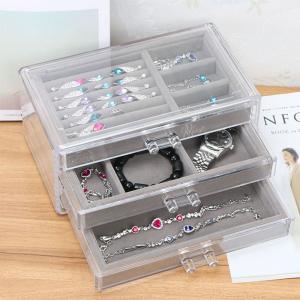 Elegant Samll Acrylic Jewelry Organizer with 3 Drawers