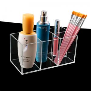 Large Capacity 4 Components Acrylic Cosmetic Storage Box Brush Pencil Holder
