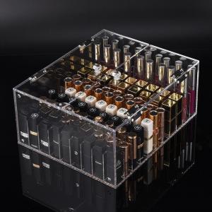 Custom Clear Acrylic Cosmetic Storage Box Lipstick Organizer with 2 Doors