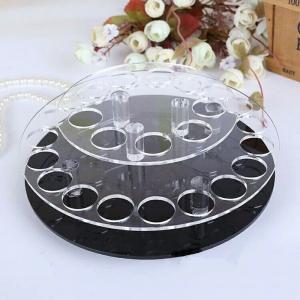 Transparent Round Shape Acrylic Lipstick Holder Cosmetic Brush Jewelry Display Stand