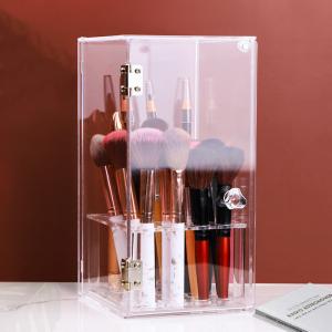 Simple Style Crystal Acrylic Makeup Brush Case Gift Jewelry Storage Box