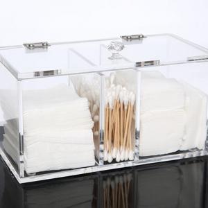 Clear Acrylic 2 3 Compartment Hinged Lid Organizer Acrylic Storage Box