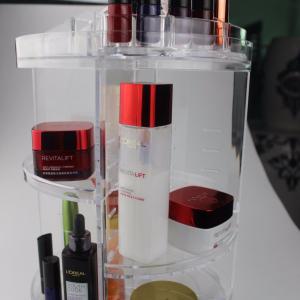 Cosmetic Carousel Display Storage Makeup Organizer 360 Degree Rotating Holder