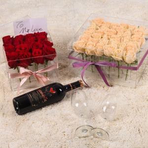 Customized Clear Acrylic Flower Rose Box