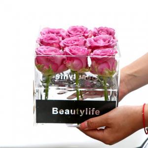 Custom Square Transparent Acrylic Square Rose Flower Box