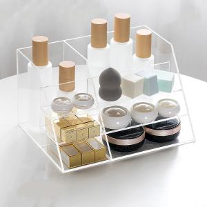 Transparent Acrylic Cosmetic Organizer Divided Compartments Box Jewelry Storage Box
