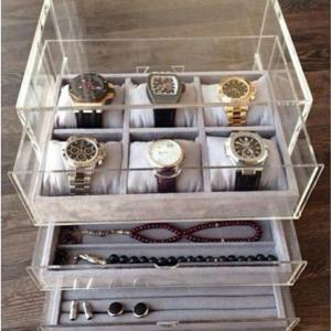 Acrylic Jewelry Drawer with Velvet Tray, Jewelry Box and Organizer