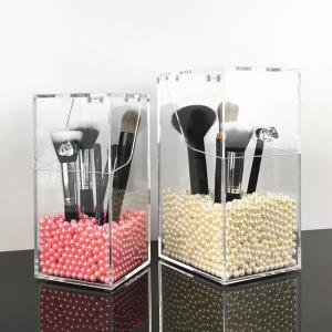 Custom Elegant Acrylic Eyebrow Pencil Storage Box Makeup Brush Organizer