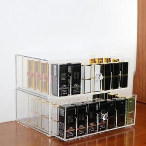 Custom 2 Tiers Clear Acrylic Makeup Storage Box Lip Stick Organizer