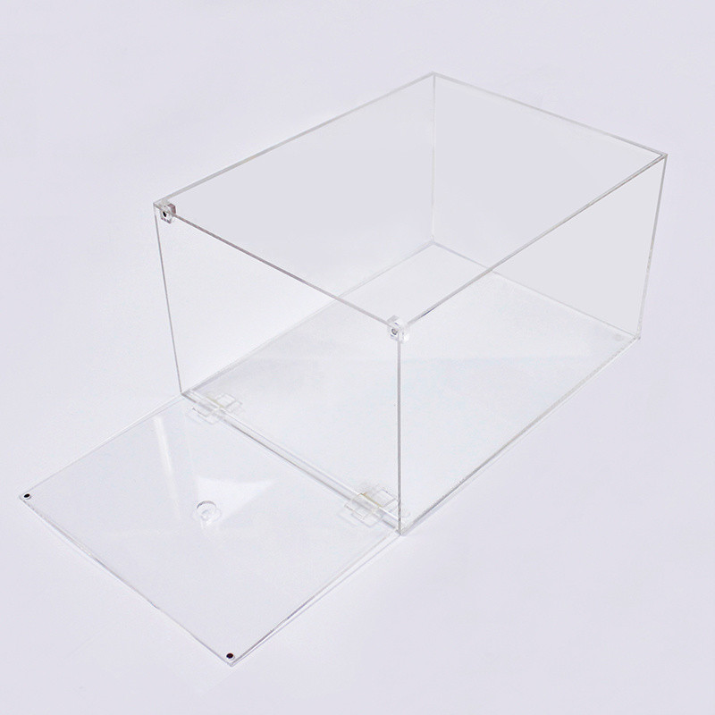 Custom Sizes Clear Acrylic Shoe Boxes Drop Front Shoes Sneaker Case Shoe Storage Box