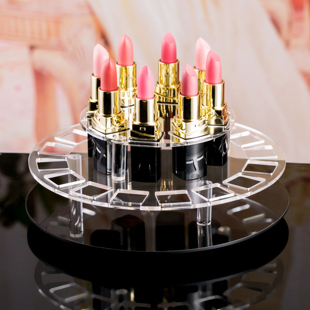 Roating Round Acrylic Lipstick Display Stand