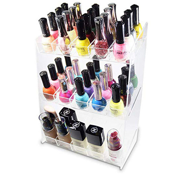 Elegant 3-Tie Acrylic Nail Polish Display Rack
