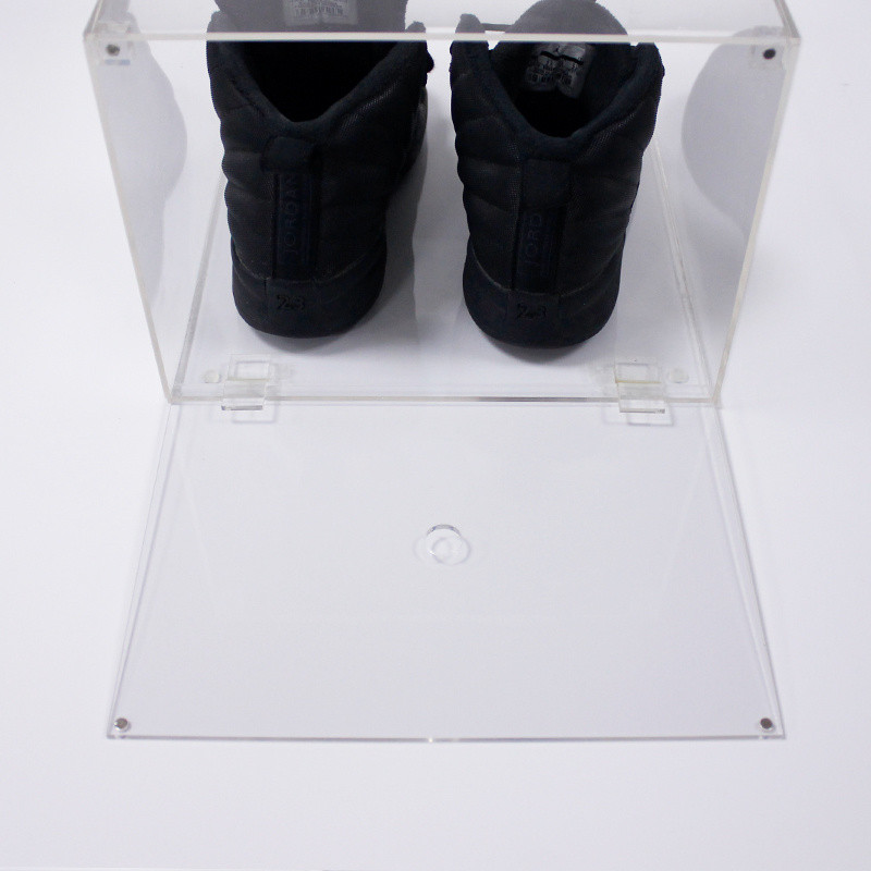 Custom Sizes Clear Acrylic Shoe Boxes Drop Front Shoes Sneaker Case Shoe Storage Box