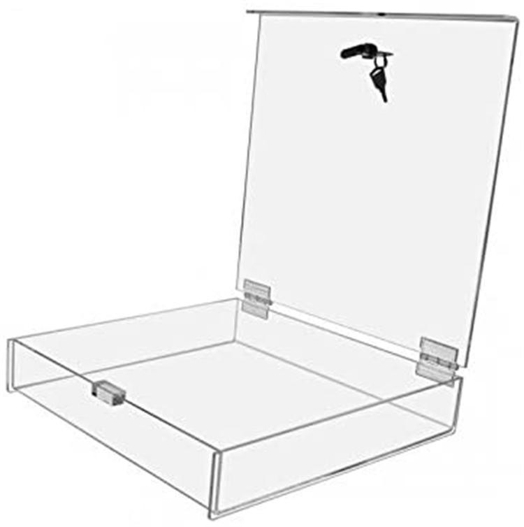 Best Selling Acrylic Hinge Box Clear Acrylic Storage Box with Lock and Lid