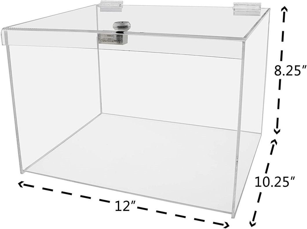 Best Selling Acrylic Hinge Box Clear Acrylic Storage Box with Lock and Lid
