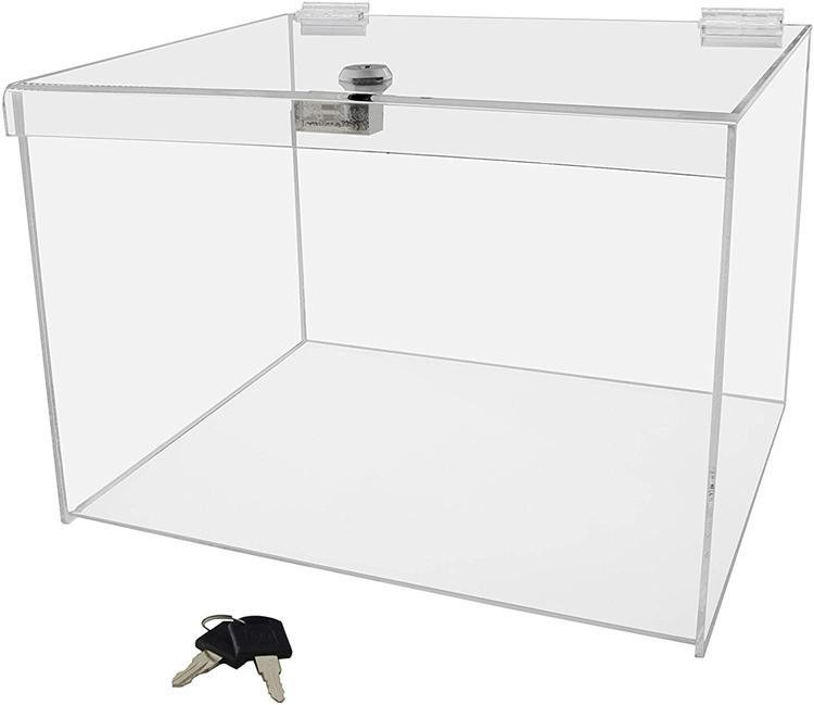 Best Selling Acrylic Hinge Box Clear Acrylic Storage Box with Lock and Lid